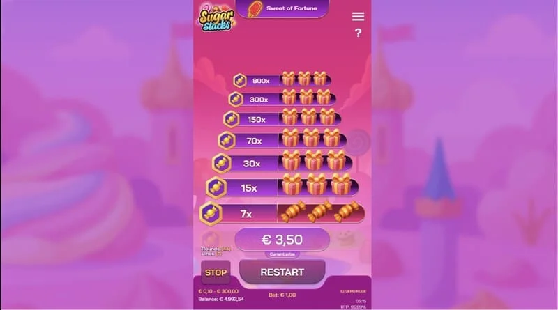 Sugar Stacks - fitim i madh pas cash-out në nivelin e sipërm të kullës